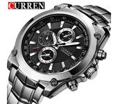 CURREN Nuevo Top Reloj de Moda para Hombres Reloj de Cinturón de Acero de Cuarzo Casual Reloj de Moda para Hombres blanco