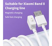 Cargador de datos de carga activa para Xiaomi Band 8/8 Pro/8, cable USB para pulsera inteligente, cargador magnético, adaptador de corriente para reloj inteligente A2