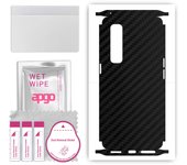 apgo Protective Skin Sticker for the back+sides compatible with Oppo Find X2 Pro, Full Wrap Film, Foil, Vinyl - Pattern Carbon Black