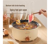 Cocina eléctrica multifuncional: Olla caliente para el hogar, vaporera antiadherente, ideal para estudiantes, gran capacidad.