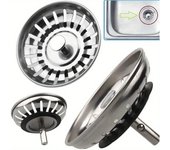 Colador y tapón para fregadero de cocina de acero inoxidable, acabado pulido, recogedor de pelo para desagües de baño y suelo plata
