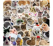 10/50 Uds Internet Celebrity Kitty Meme pegatina divertida gato Meme Graffiti pegatinas para equipaje DIY portátil monopatín motocicleta bicicleta pegatinas 10pcs