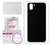 apgo Protective Skin Sticker for the back compatible with Sharp Aquos R2, Wrap Film, Foil, Vinyl - Pattern Matte Black