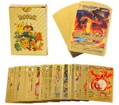 55 tarjetas Pokémon VSTAR GX EX VMAX MEGA TAG TEAM Entrenador de Energía Charizard Pikachu Colección Rara Carta de Batalla GI10 English - 27PCS oro