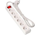base multiple 6 tomas t/tl 10/16a schuko + interruptor 5m 3x1,5mm edm