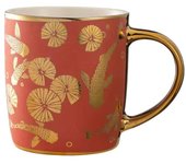 Taza creativa de elemento chino, taza de agua de cerámica chapada en oro, taza de café, taza para leche, taza de té de la tarde rojo