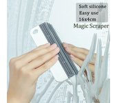 Raspador de limpiaparabrisas portátil, herramientas de limpieza de vidrio para cocina y baño, silicona suave para limpiador de espejos de coche, escurridor, limpieza de ventanas azul