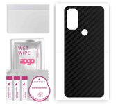 apgo Protective Skin Sticker for the back compatible with Motorola Moto G Pure, Wrap Film, Foil, Vinyl - Pattern Carbon Black