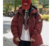 VEZFAA Chaquetas y abrigos de manga larga con estampado de colores sólidos para otoño e invierno a la moda para mujer Abrigos de plumas XXL rojo oscuro