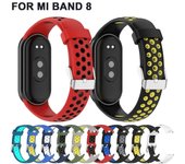 Correa de reloj de silicona para Xiaomi Band 8, pulsera de repuesto de correa de reloj inteligente transpirable de dos colores para Xiaomi Mi Band 8 azul/verde