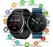 Reloj inteligente ZL02D 2024 nuevo para hombre y mujer, deportivo, resistente al agua, con control del ritmo cardíaco y del sueño, Bluetooth para iOS y Android negro