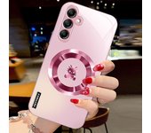 Funda de vidrio líquido con diseño de dragón degradado para Samsung A73/A72/A71/A70: protección total de la lente, resistente a caídas y a la suciedad. A34 5G color rosa