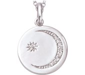 Les Trésors De Lily [R1717] - Pendentif Argent 'Au Clair de Lune' blanc argenté (rhodié) - 15 mm