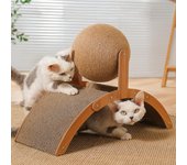 Rascador de madera para gatos, bola rascadora de Sisal 2 en 1, resistente al desgaste, juguete con forma de pata, rascador de madera maciza para gatos
