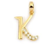 Les Trésors De Lily [M8948] - Colgante chapado en oro 'Letra K' oro blanco - 21x10 mm oro