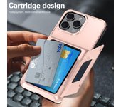 Funda 2 en 1 para iPhone 16 ProMax: funda para teléfono con tarjetero y funda tipo billetera con tapa para iPhone 16/15/14/13/12/11/Plus/Pro/Promax de Apple iphone14（6.1） oro rosa
