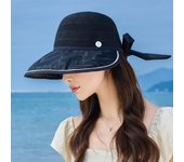 Sombrero de paja para playa, sombrero de cubo de punto, protección solar, sombrero ecuestre, sombrero para el sol para viajes al aire libre. average size (send windbreak rope) caqui