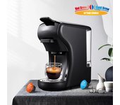 Máquina de café en cápsulas para el hogar, pequeña y ligera, totalmente automática, Mini máquina de café multifunción 【1】 negro