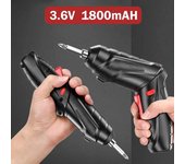 Juego de herramientas eléctricas de 3,6 v, reparación de mantenimiento del hogar, batería de litio de 1800mAh, Mini taladro eléctrico doméstico, destornillador inalámbrico 1set negro
