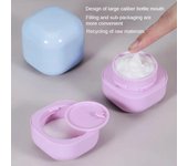 Botellas rellenables cuadradas de macarrón, botella vacía, tarro de loción y crema facial, bote cosmético vacío de plástico, accesorios de viaje 20g blanco