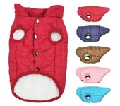 Chaleco de invierno para perros, abrigos para perros de 2 a 5 kg, acolchado para cachorros, ropa para perros, mono, abrigo cálido para chihuahua, ropa para mascotas, chaqueta para perros XS rojo
