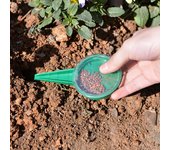 1 sembradora de semillas para plantas, sembradora de plantas, dispensador de semillas multifunción para jardín, herramientas adaptables a varios tamaños de semillas. verde