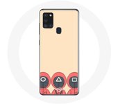 Coque Samsung Galaxy A21S Squid Game Masques Triangle carré et Cercle Fan Art