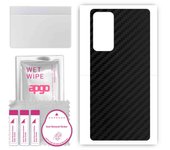 apgo Protective Skin Sticker for the back compatible with Motorola Edge 2021, Wrap Film, Foil, Vinyl - Pattern Carbon Black