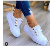 Comemore - Mocasines de mujer, zapatillas de plataforma para mujer, zapatos blancos para mujer, zapatos deportivos para mujer, moda 2024, talla 43, planos informales con cordones 35 blanco