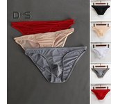 Calzoncillos de verano para hombre, bragas finas convexas en U de tiro bajo 3D, ropa interior tridimensional con bolsa de Color sólido M rojo