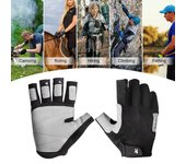 Guantes de escalada Guantes deportivos unisex Guantes de escalada de medio dedo para L negro
