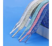 Cordones planos brillantes y coloridos para zapatillas deportivas, cordones para botas, cordones con purpurina, 1 cm de ancho, 1 par 100cm