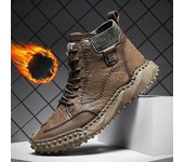Botas para hombre 2024, nuevas zapatillas de deporte de algodón, zapatos deportivos retro con cordones, botas antideslizantes para hombre, zapatillas de tendencia para hombre 38 negro