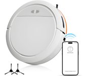 Robot aspirador y fregona combinados con succión máxima de 4000 Pa, control por aplicación WiFi, aspiradora robot con voz AU Plug blanco