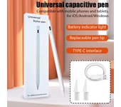 Lápiz óptico universal para tableta de dibujo, con pantalla capacitiva sensible, para teléfonos Apple, Android, iPad, iPhone, Samsung y Xiaomi. blanco