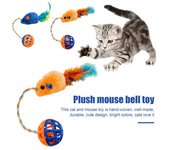 Juguete Interactivo para Gatos Ratón con Campanas Simulación Ratón de Peluche Juguete para Masticar para Gatos Ratones de Peluche con Campana para Gatos de Interior azul