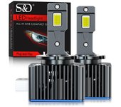2 bombillas LED para faros delanteros D3S de 50 000 lm, D1S, D2S, D4S, D8S, D1R, D2R, D3R, D4R, D8R, luces LED CSP Turbo para BMW, Benz, Volvo, lámpara Canbus de 100 W D1S/D1R