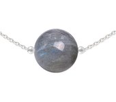 Les Trésors De Lily [R1030] - Collier argent artisanal 'Mineralia' labradorite argenté - 10 mm gris