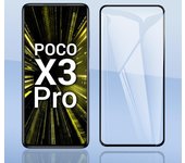 Para Xiaomi Poco X3 NFC / Pro cubierta completa de vidrio templado 9H 2.5D Protector de pantalla de teléfono Premium ultrafino película protectora a prueba de explosiones 1 Pcs (Poco X3 Pro) negro