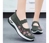 Zapatillas de deporte sin cordones de malla transpirable para mujer: zapatos planos cómodos de moda de verano 2025 35 blanco