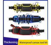 Cinturón de herramientas, portabrocas, bolsa de herramientas, cinturón multiusos, resistente al desgaste, delantal de trabajo para electricistas, carpinteros, manitas y fontaneros. azul