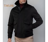 Chaqueta de otoño-invierno para hombre, chaqueta de un solo pecho con solapa y costuras de felpa, de manga larga, con bolsillos con solapa, prendas de vestir exteriores de lana de color liso XL azul marino