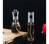 Botella pulverizadora de aceite de oliva para barbacoa, botella de acero inoxidable con Control de aceite tipo empuje, reutilizable, para cocina, Material saludable, condimento, botella pulverizadora para hornear 100ml