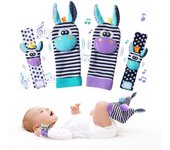 Sonajero de muñeca para bebé, calcetines, juguetes para niñas de 0 a 12 meses, juguetes de aprendizaje para niños, desarrollo educativo temprano, lindos regalos sensoriales para niños pequeños