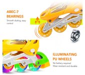 Patines en línea ajustables con ruedas iluminadas para niños y adultos Fitness en línea para interiores y exteriores M color rosa