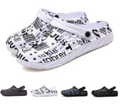 Zuecos de verano para hombre, zapatos de jardín, sandalias sin cordones, zapatillas de playa para hombre de talla grande 36 negro