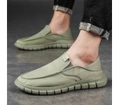 zapatos: Zapatos de tela de un pie para hombre, zapatos de frijol de fondo plano a la moda, zapatos de lona con pie de hombre perezoso 39. verde