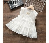 Vestido de verano para niñas, vestido de princesa para bebés, elegante y esponjoso, vestido fino para bebés. 73 blanco