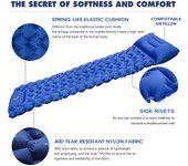 Estera de camping ligera con almohada de aire colchón de aire portátil impermeable mochilero almohadilla para dormir verde