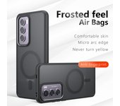 Funda para OPPO Reno 12 Pro Reno12 Luxury Armor Magnetic Magsafe Matte Hard Cover para Reno 12Pro 11F 11Pro Acrílico Transparente Parachoques a prueba de golpes For OPPO Reno 12 Pro negro